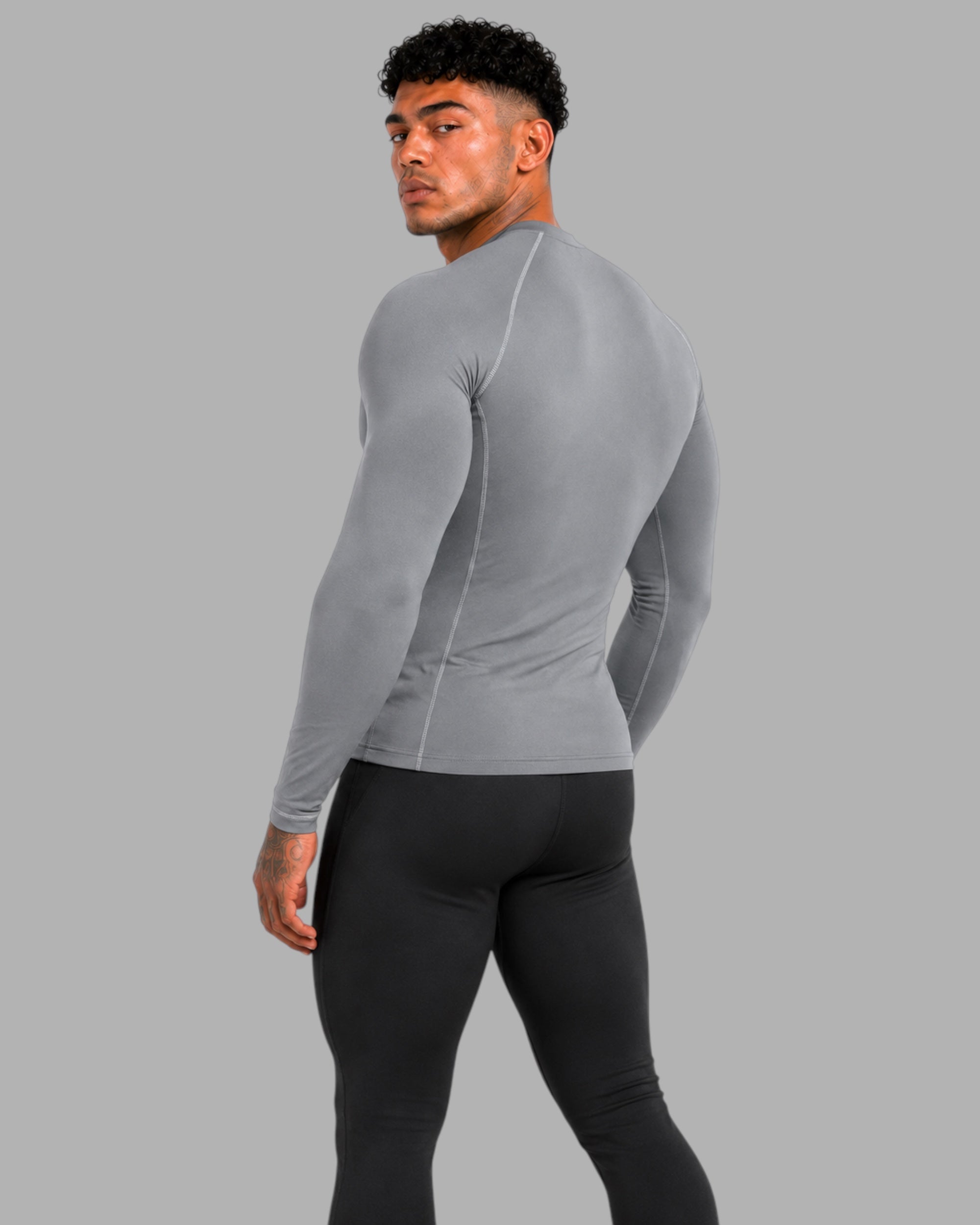 ATHLEX Steel Grey Long Sleeve Compression Shirt