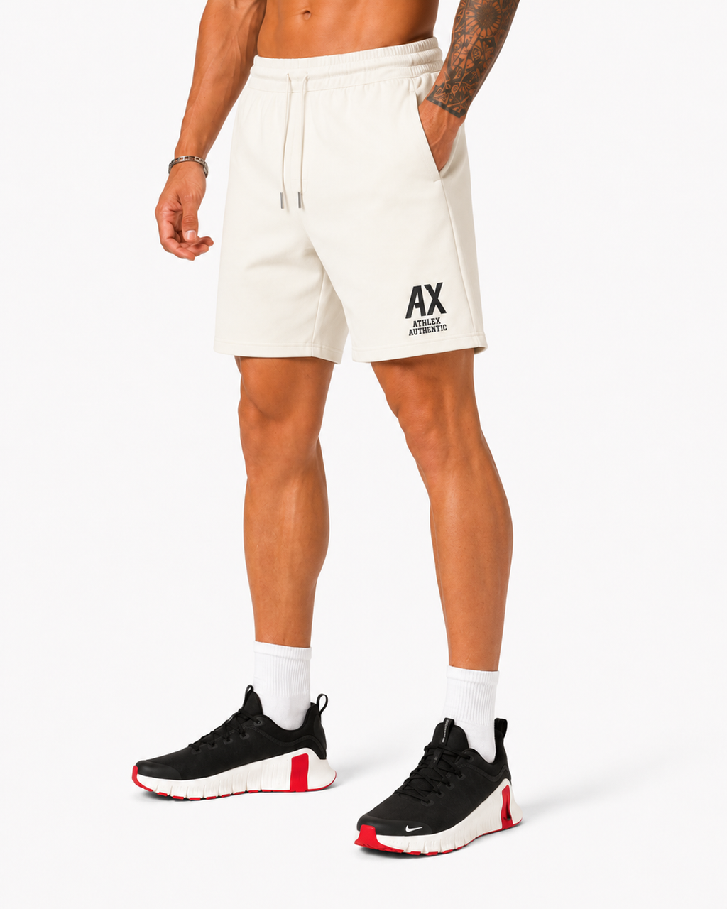 ATHLEX Authentic Core Training Shorts – Ivory
