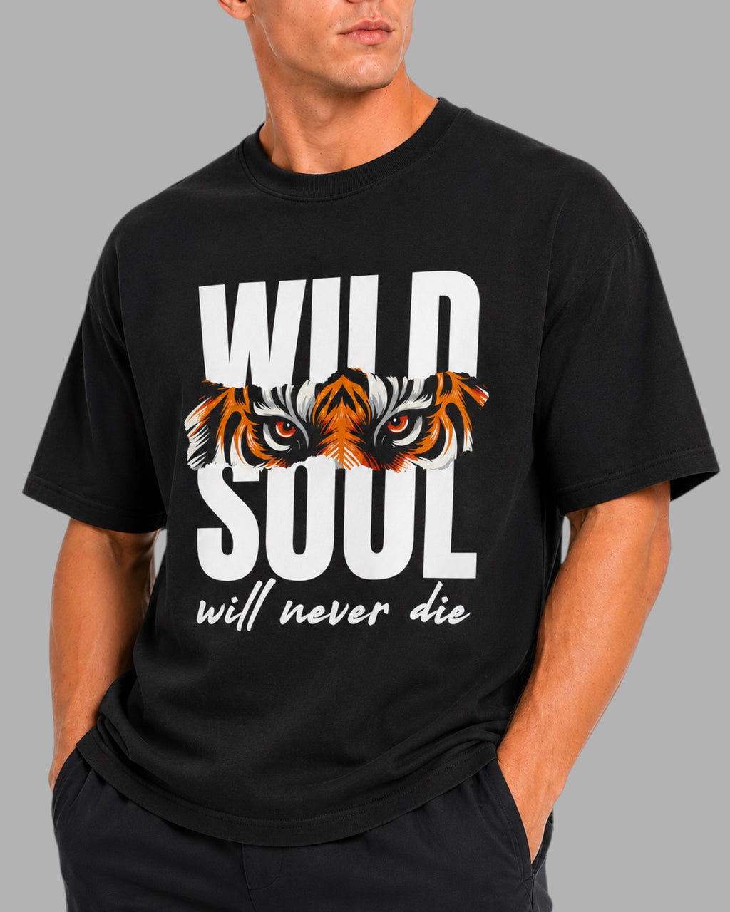ATHLEX Wild Soul Black Oversized Graphic Tee