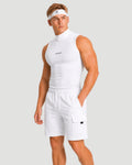 ATHLEX High Neck Compression Sleeveless Shirt - White