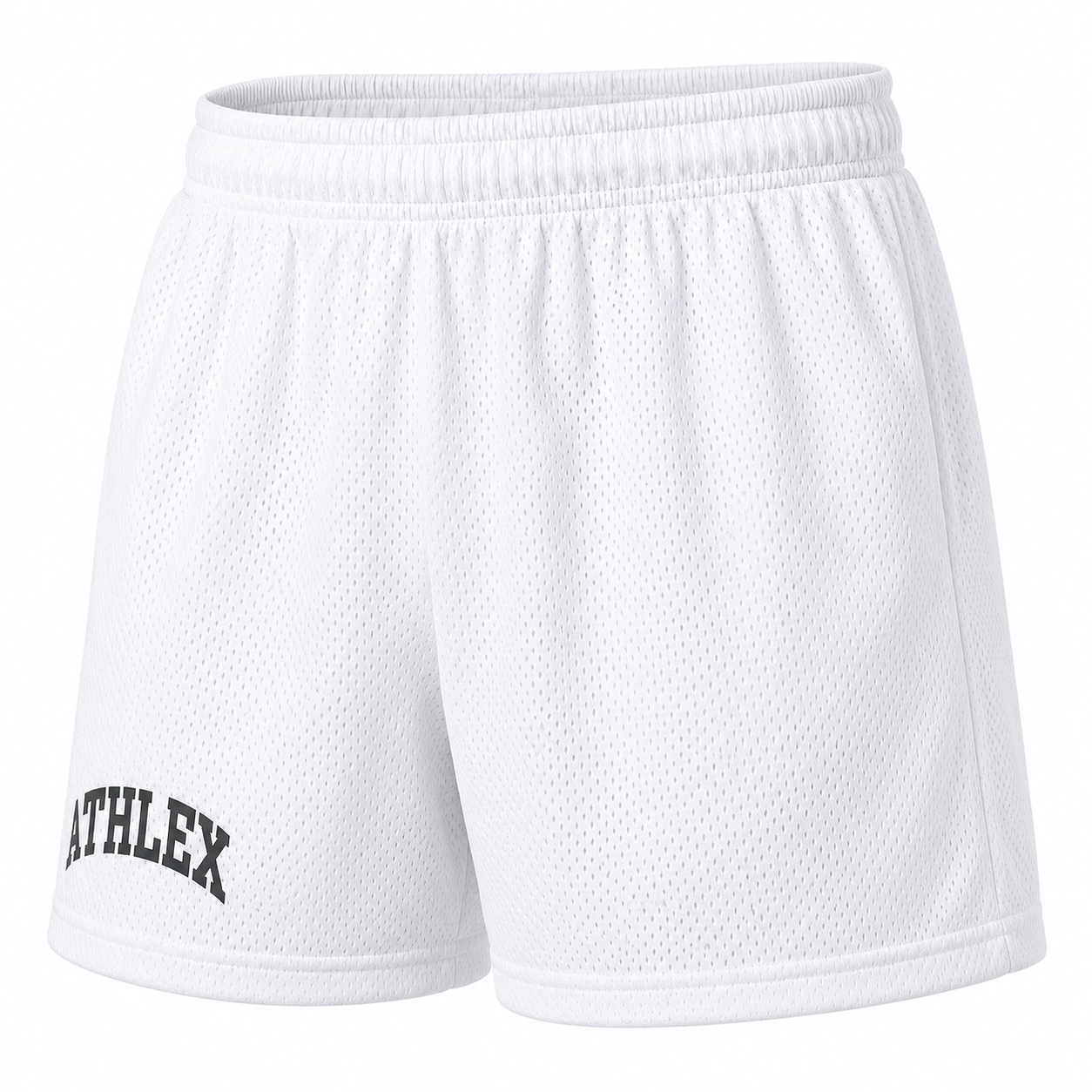 ATHLEX Varsity Mesh Basketball Shorts – Arctic White